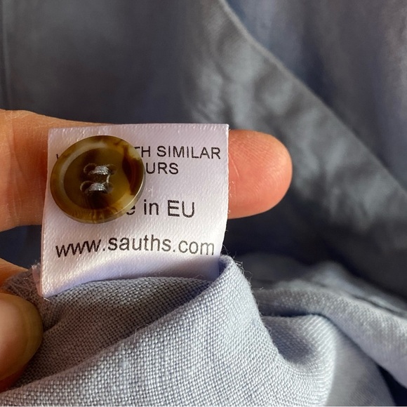 Sauths Audrey Light Blue Linen Button Down Shirt Dress Size XL - Picture 13 of 13